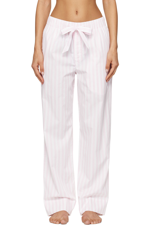

Пижамные брюки из поплина Tekla, цвет penny stripes