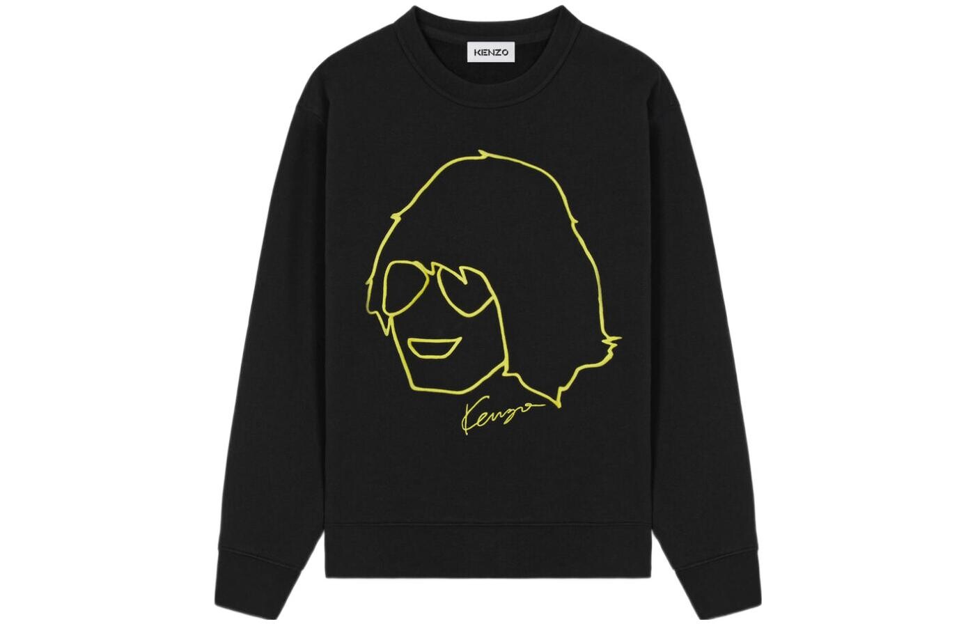 

Толстовка женская Kenzo с принтом, черный / желтый