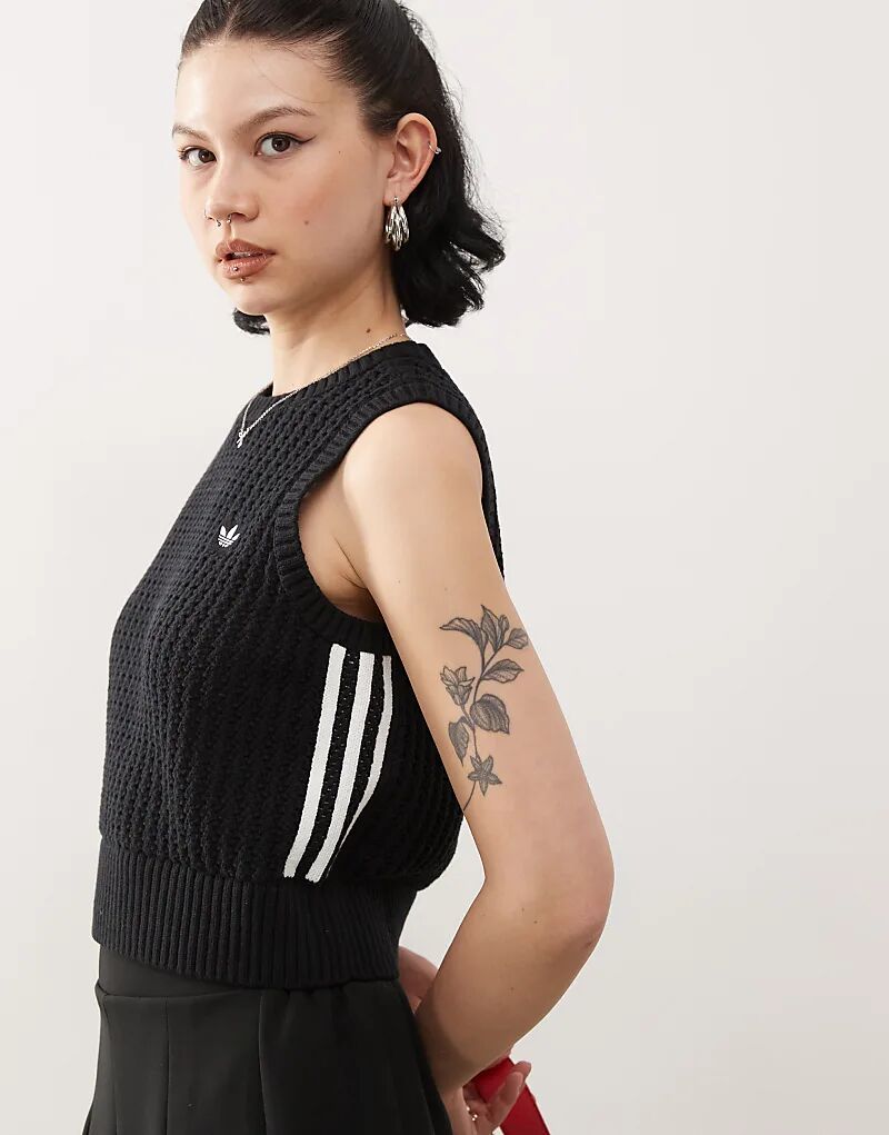 

Жилет вязаный Adicolor черного цвета adidas Originals