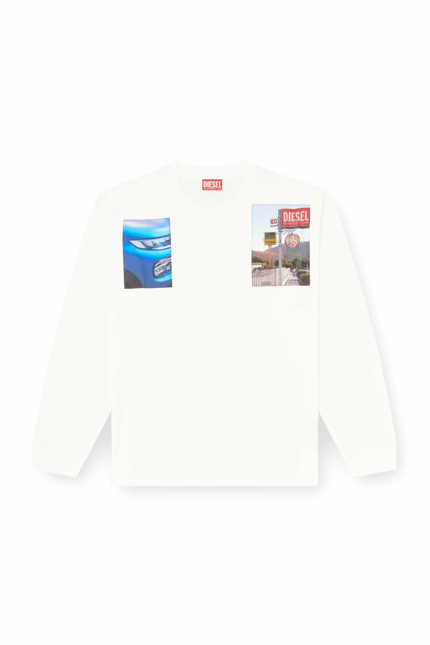 Мужская футболка с длинным рукавом T-BOXT-LS-T5 Diesel, цвет Off White — фото 4