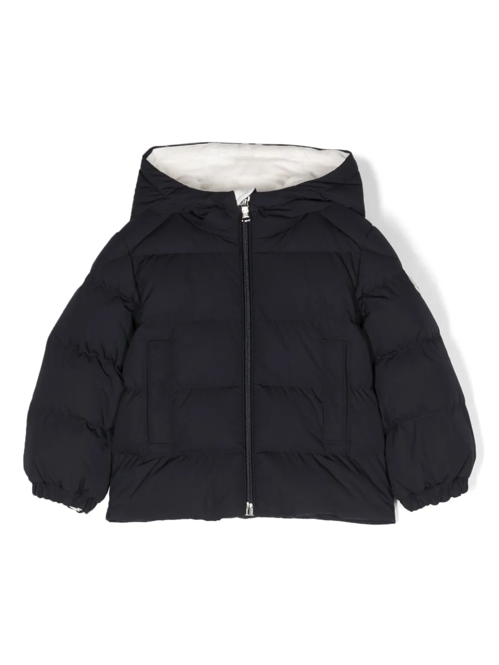 

Пуховик с логотипом Moncler Enfant, синий