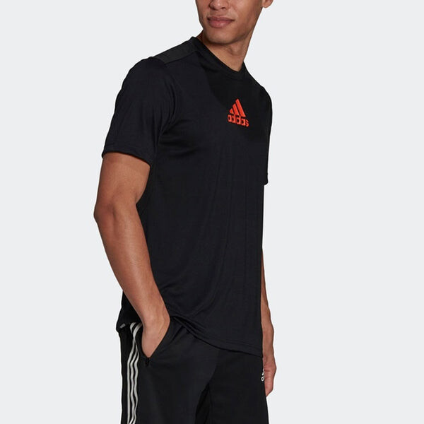 Футболка Men's adidas Solid Color Alphabet Logo Printing Pullover Sports Short Sleeve Black T-Shirt, мультиколор — фото 2