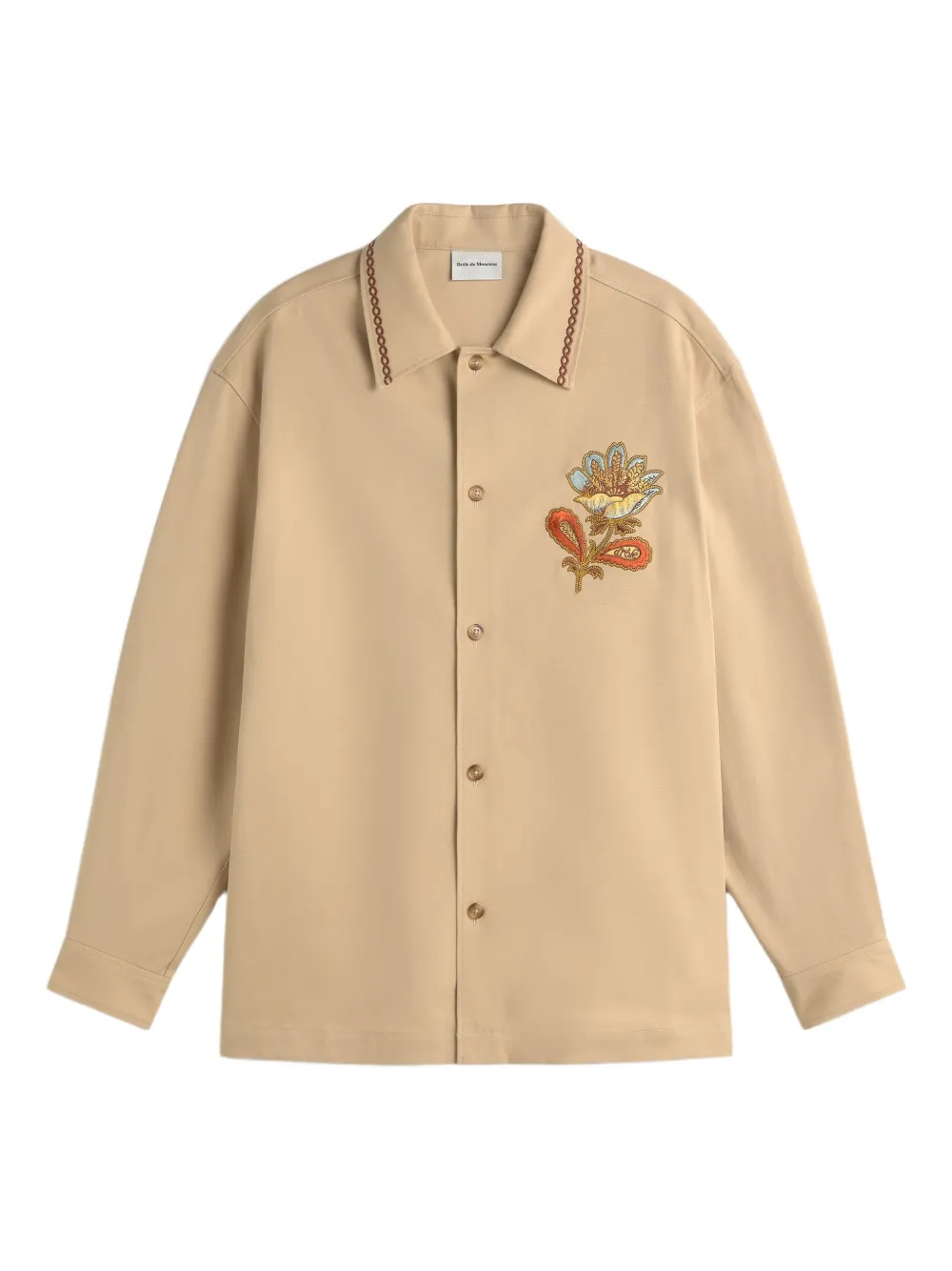 

Рубашка с цветочной вышивкой Drôle De Monsieur, нейтральный