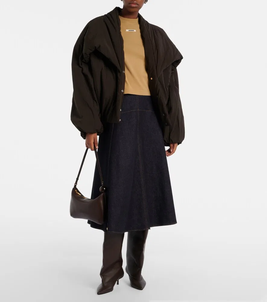 Футболка из смесовой хлопковой ткани Gros Grain Jacquemus, бежевый — фото 2