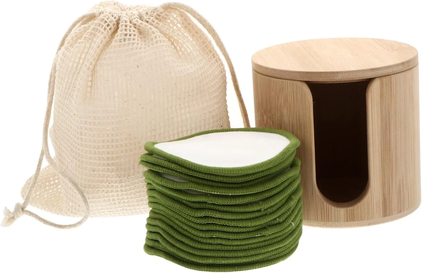 Набор спонжей для снятия макияжа Bamboo Fiber Beatifufu, зеленый