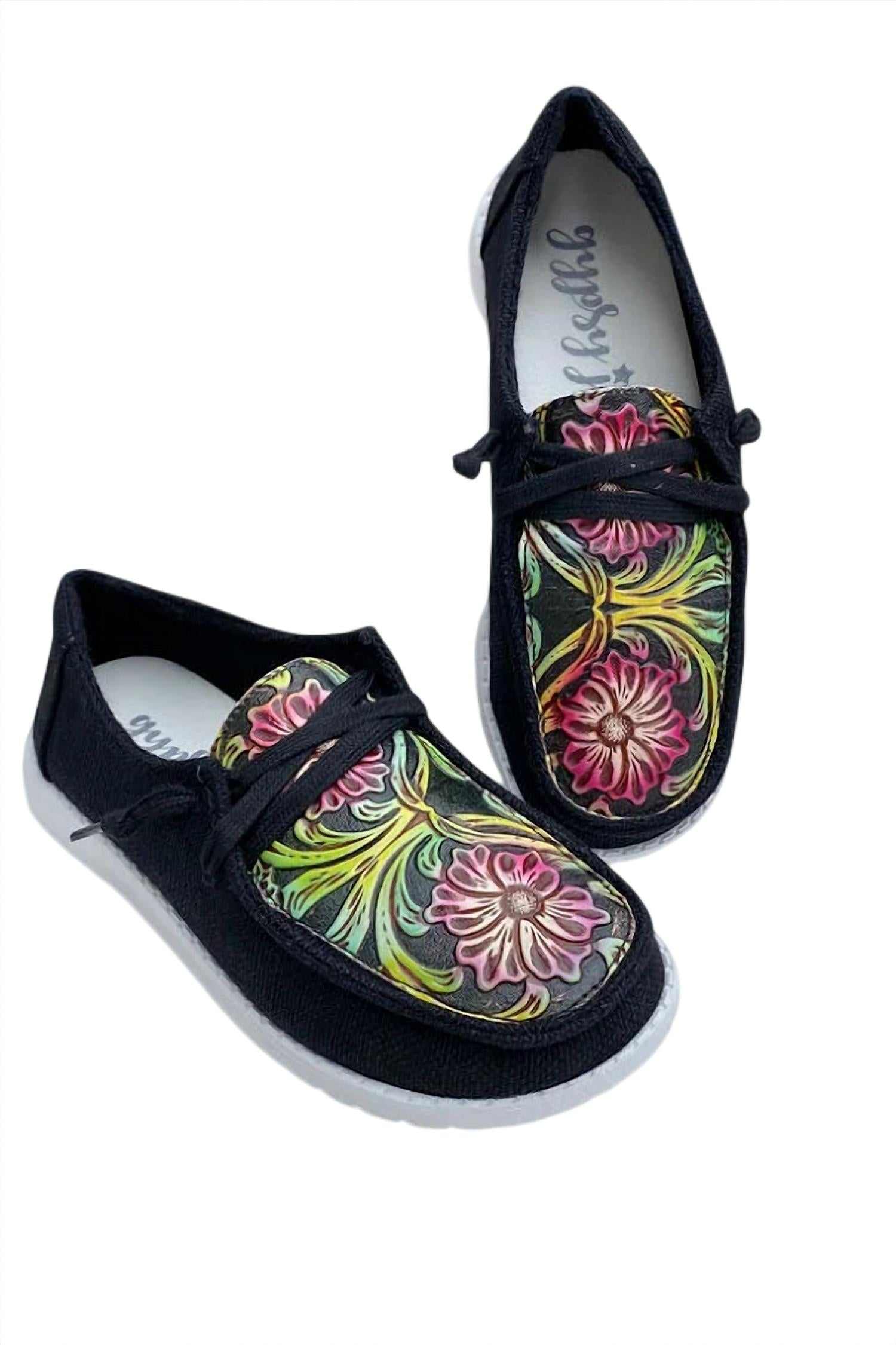 Женские кроссовки Tulip Slip On черного цвета Gypsy Jazz