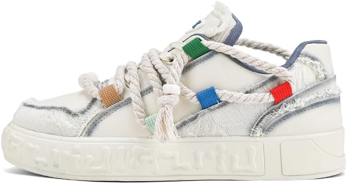 

Мужские модные кроссовки, повседневная обувь, противоскользящие, низкие, удобные для ходьбы, теннисные кроссовки с толстой подошвой Yebonsho, белый