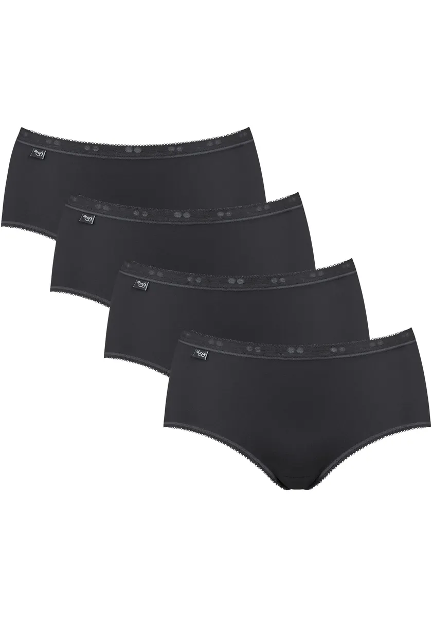 

Трусы миди sloggi "Basic+ Midi 4P" (4 шт. в упаковке), с тонким кружевным краем, черный