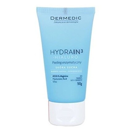 

Dermedic Hydrain3 Hialuro Enzymatic Peeling 50G - рекомендуется для бережного очищения чувствительной и сухой кожи - гипоаллергенный, Dermena