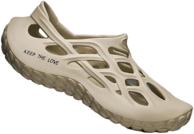 

Мужские комфортные спортивные сандалии без застежки - дышащие и противоскользящие, подходят для активного отдыха и вождения, модная пляжная обувь, изготовлена из материала EVA Hoalox, серый