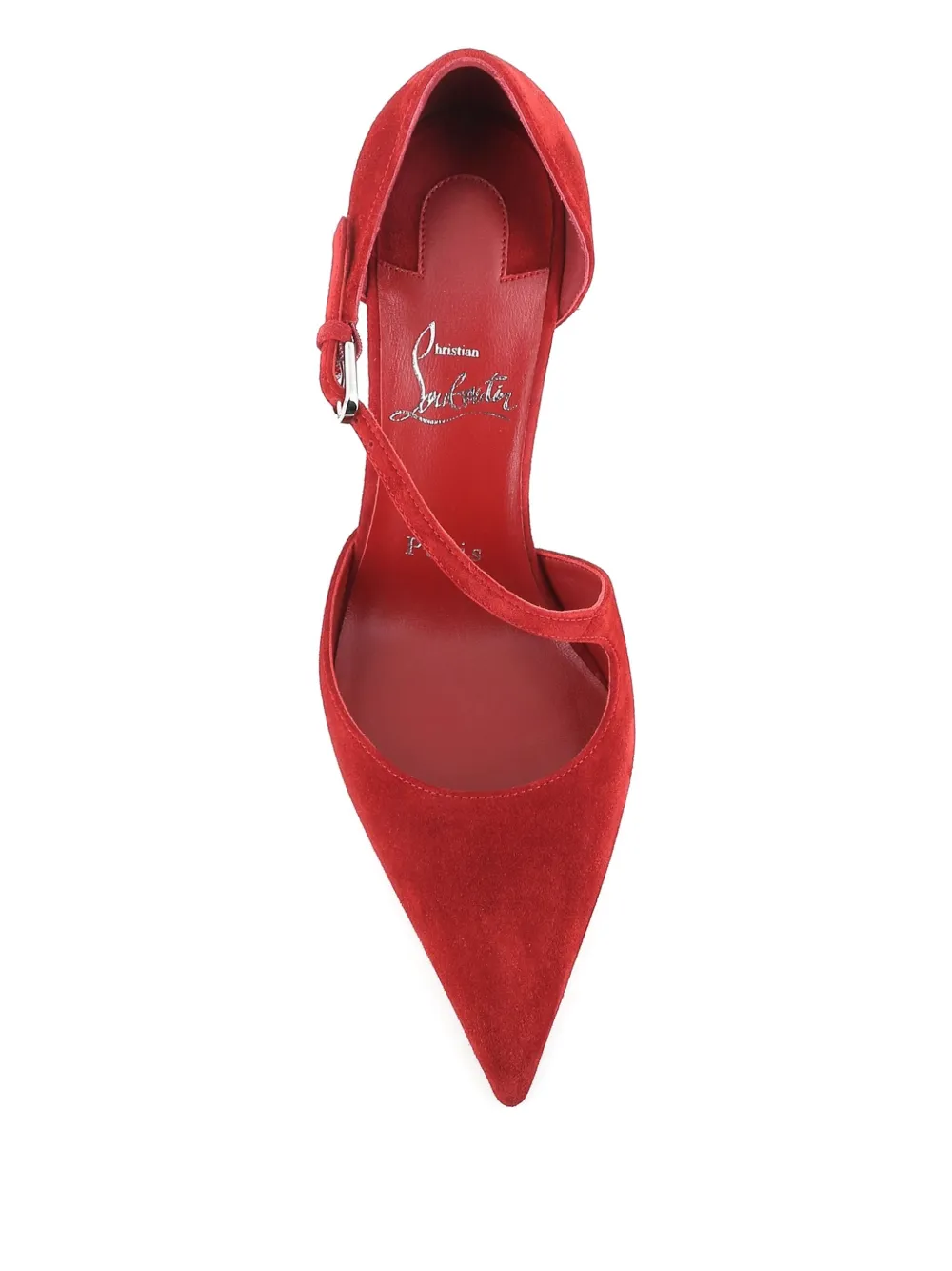 Туфли-лодочки Miss Ziggyta из замши на каблуке 100 мм Christian Louboutin, красный — фото 4