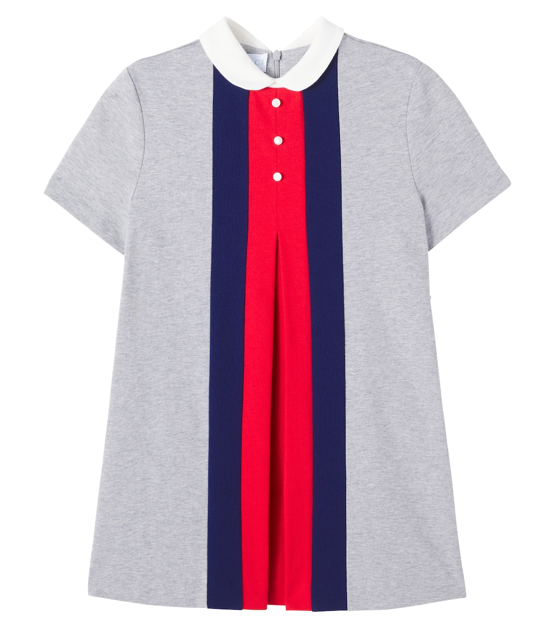 

Платье из хлопкового джерси с полосатой вязкой Gucci Kids, Light Grey Mel/Mix