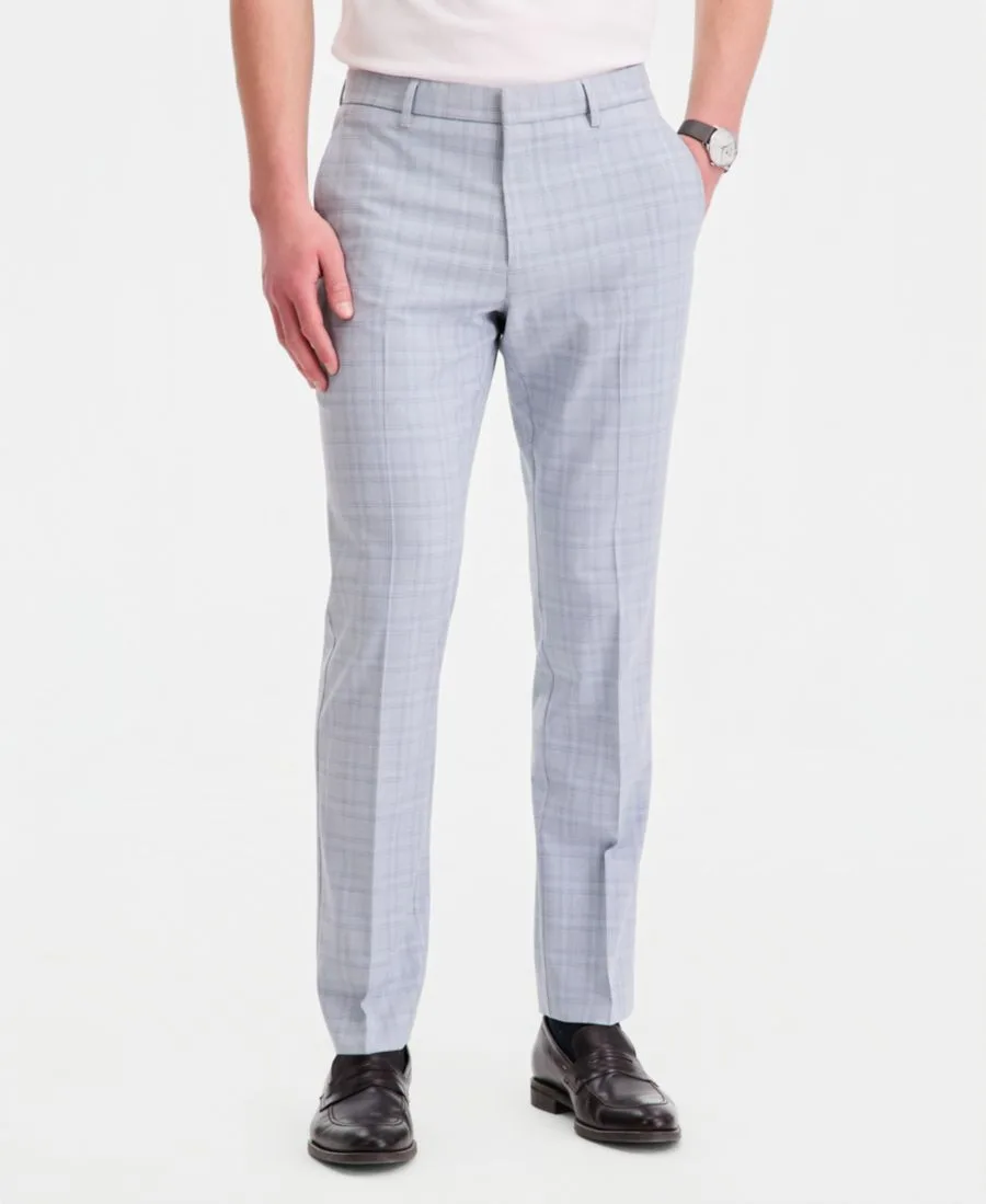 Мужские классические брюки современного кроя Tommy Hilfiger, светло-голубой plaid — фото 3