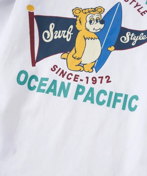 Детская футболка Ocean Pacific с принтом бежевая — фото 4