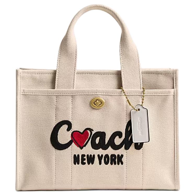 

COACH Сумка-шоппер Cargo Canvas, шоппер, сумка через плечо, кроссбоди, женская сумка среднего размера светло-розового цвета