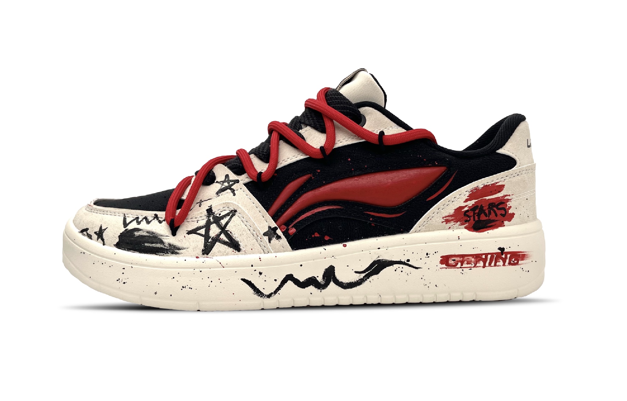 

LINING Yuanbao V2 нескользящие устойчивые к истиранию низкие кроссовки для скейтборда мужские белый черный красный