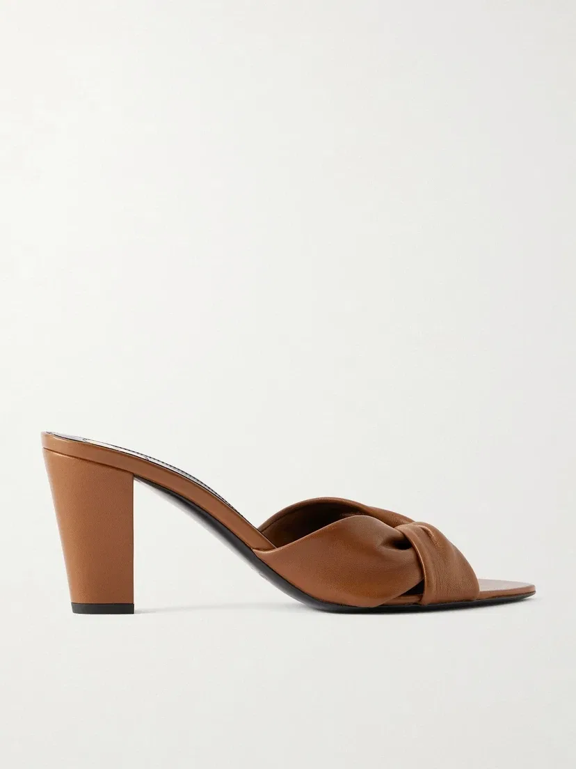 Мюли Franciane из крученой кожи SAINT LAURENT, коричневый