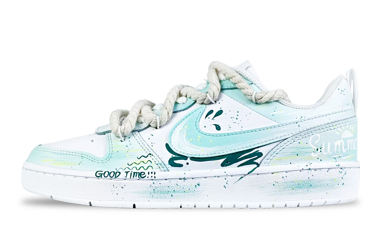 

Court Borough Sea Salt Bubbles, летняя пена морской туман нескользящие устойчивые к истиранию низкие кроссовки для скейтборда Nike, Turquoise