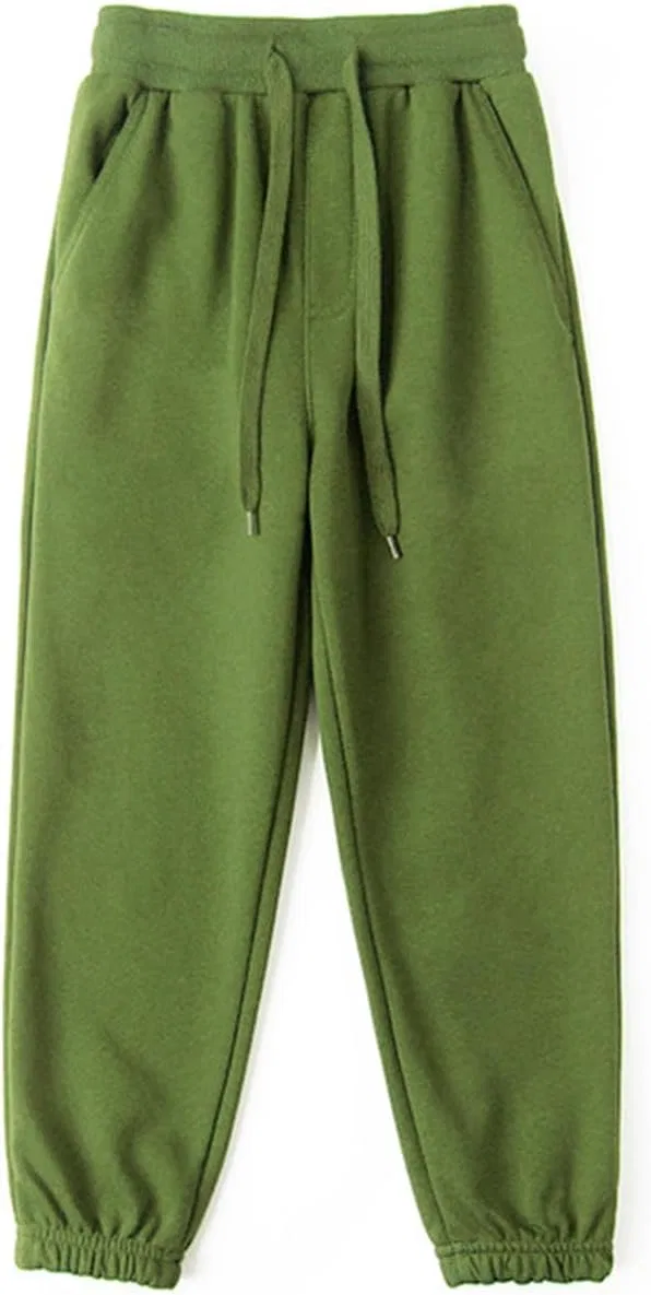Детские хлопковые спортивные штаны KISBINI на резинке для мальчиков, Army Green