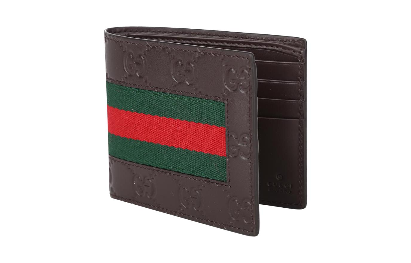 GUCCI Кожаный кошелек для мужчин Темно-коричневый — фото 3