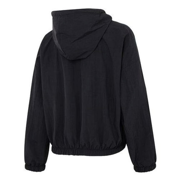 Куртка Essentials 3 полоски тканая ветровка азиатские размеры Adidas, черный — фото 2