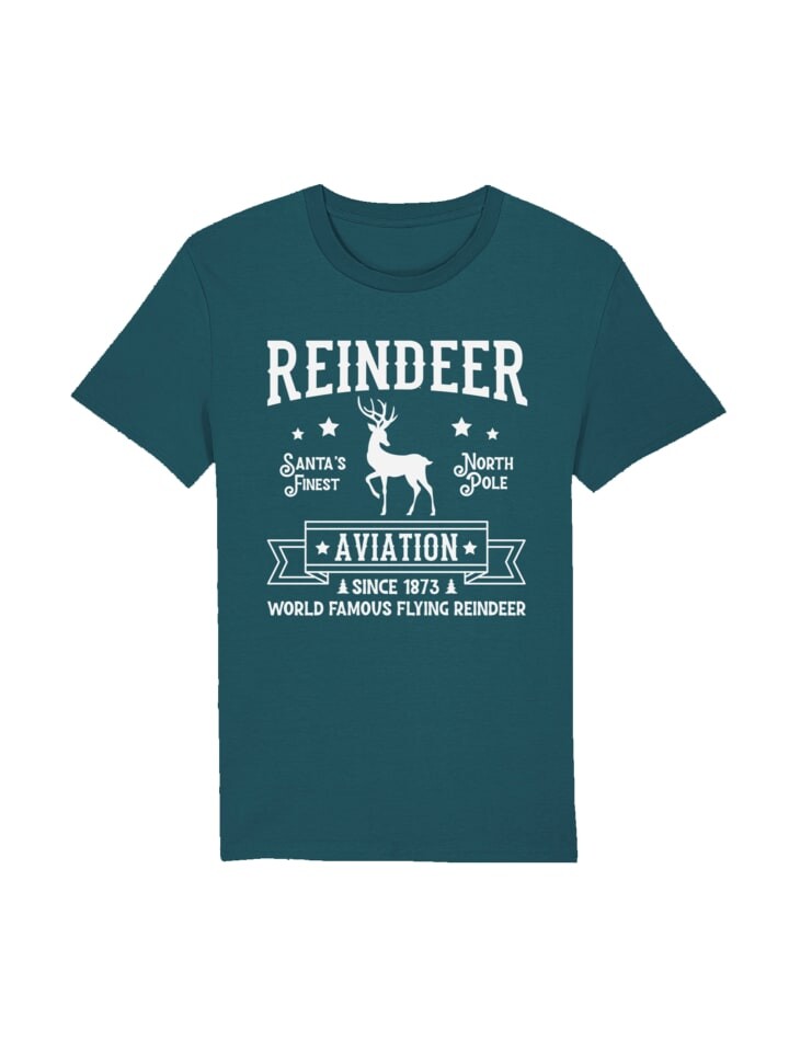 

Футболка F4NT4STIC T-Shirt Reindeer Aviation Retro Weihnachts Sign, цвет stargazer