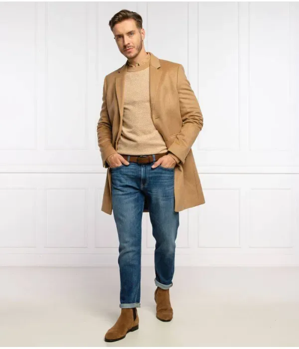 Шерстяной свитер «Нептун» longline fit Boss, коричневый — фото 2