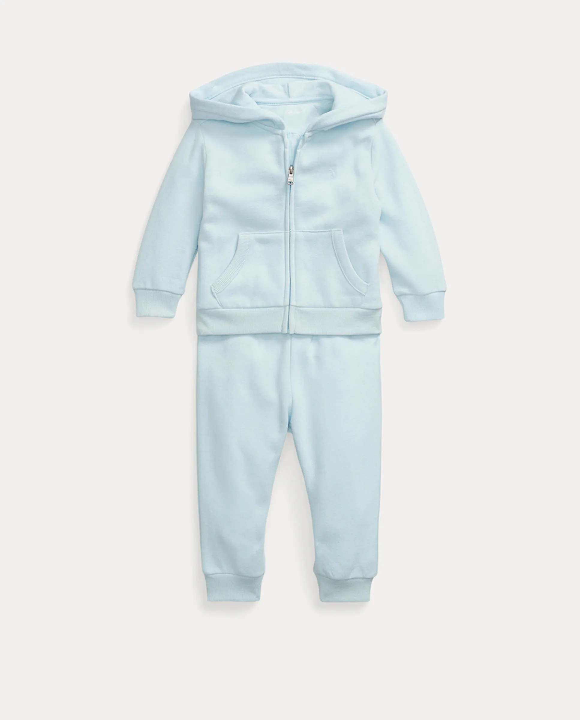 

Детский комплект для мальчика из флиса с толстовкой и штанами Polo Ralph Lauren, светло-голубой