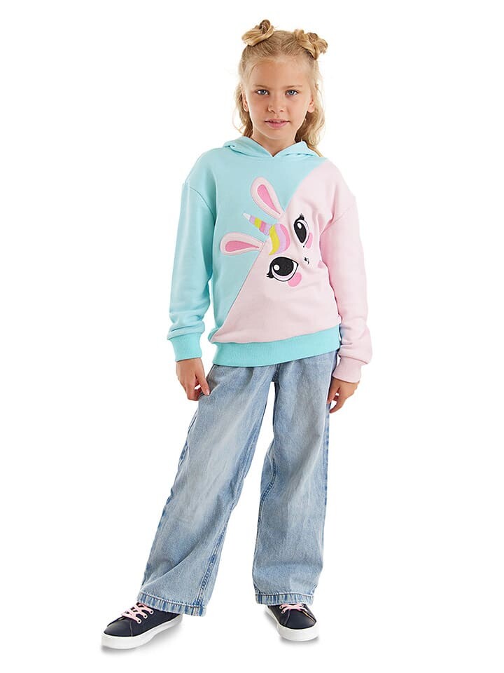 

Пуловер с капюшоном Denokids, цвет türkis/rosa