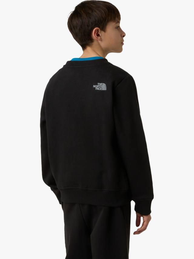 Детский свитшот из хлопковой смеси свободного кроя The North Face, Black — фото 2