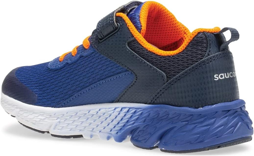 Детские кроссовки Saucony с альтернативной застежкой на липучке, темно-синий — фото 4