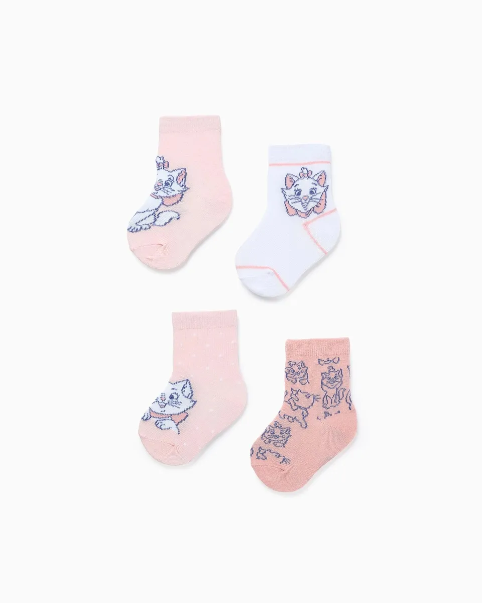 

Набор из 4 вязаных носков для девочки с мотивом Мари Zippy, розовый