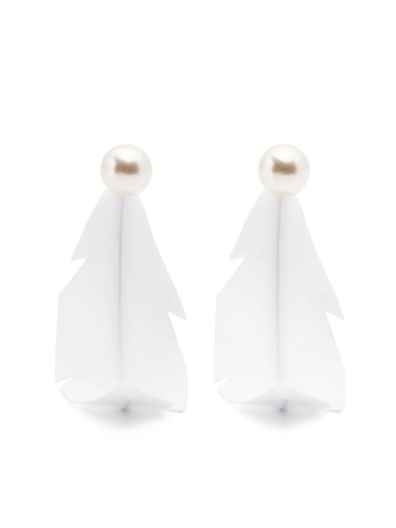 

Серьги Marni из ткани и перьев, белый