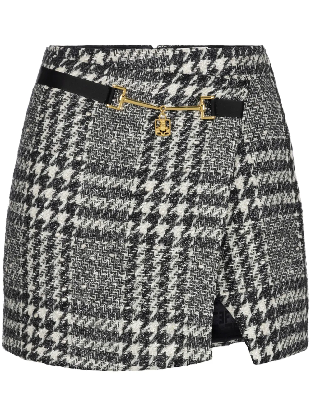 

Твидовая юбка с запахом Elisabetta Franchi, черный