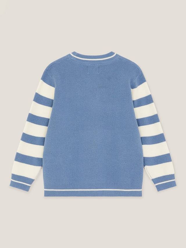 Детский джемпер с воротником-гольф из ребристого трикотажа 73 Monsoon, Blue — фото 3
