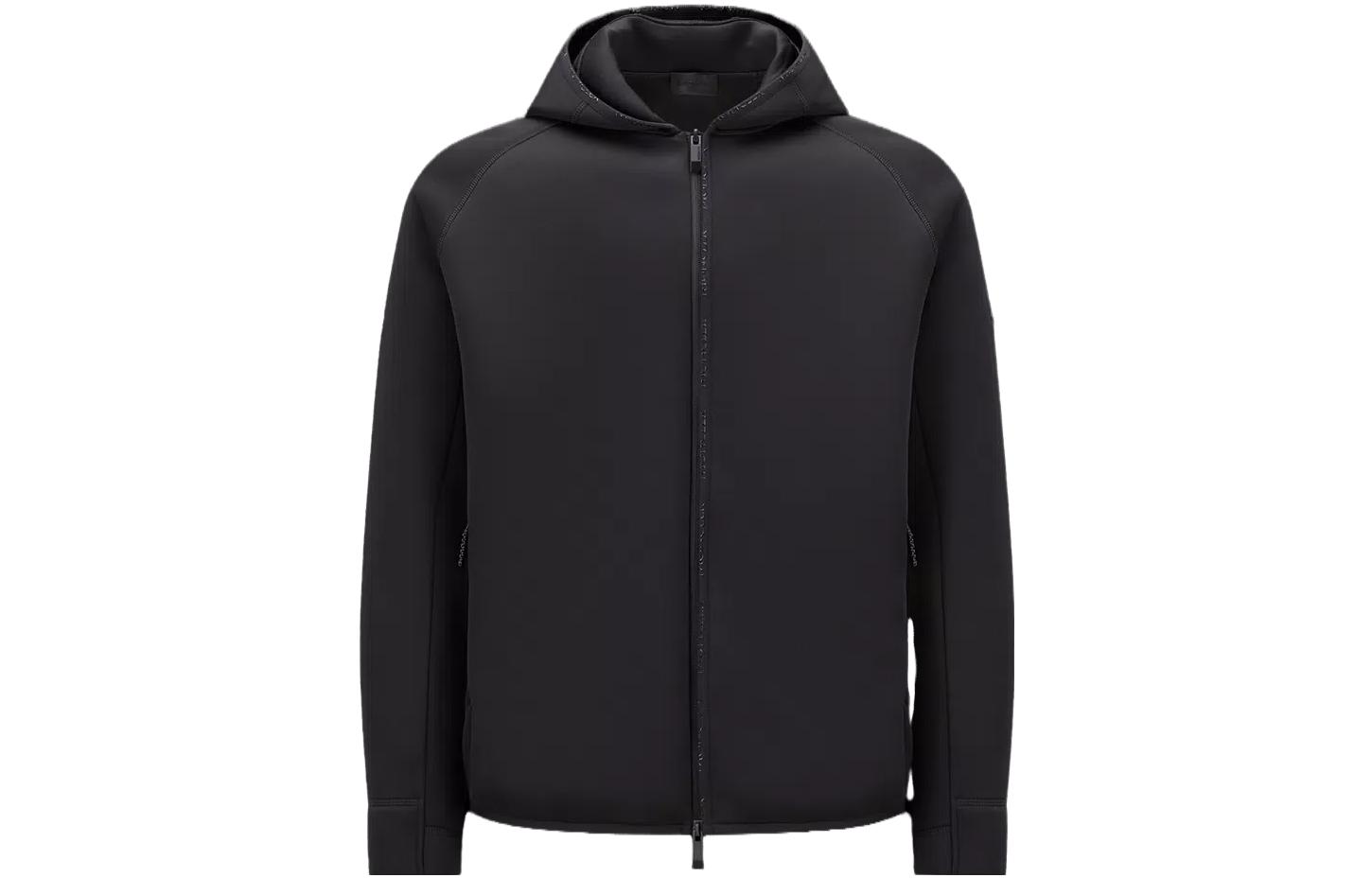 

Moncler Толстовка с капюшоном из неопрена на молнии, мужская, черная