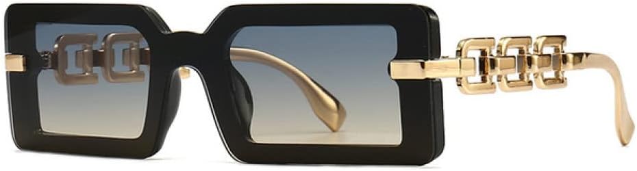 

MUTYNE Модные квадратные солнцезащитные очки класса люкс для женщин и мужчин, современные винтажные солнцезащитные очки с защитой от УФ-излучения UV400, Black Blue Tea