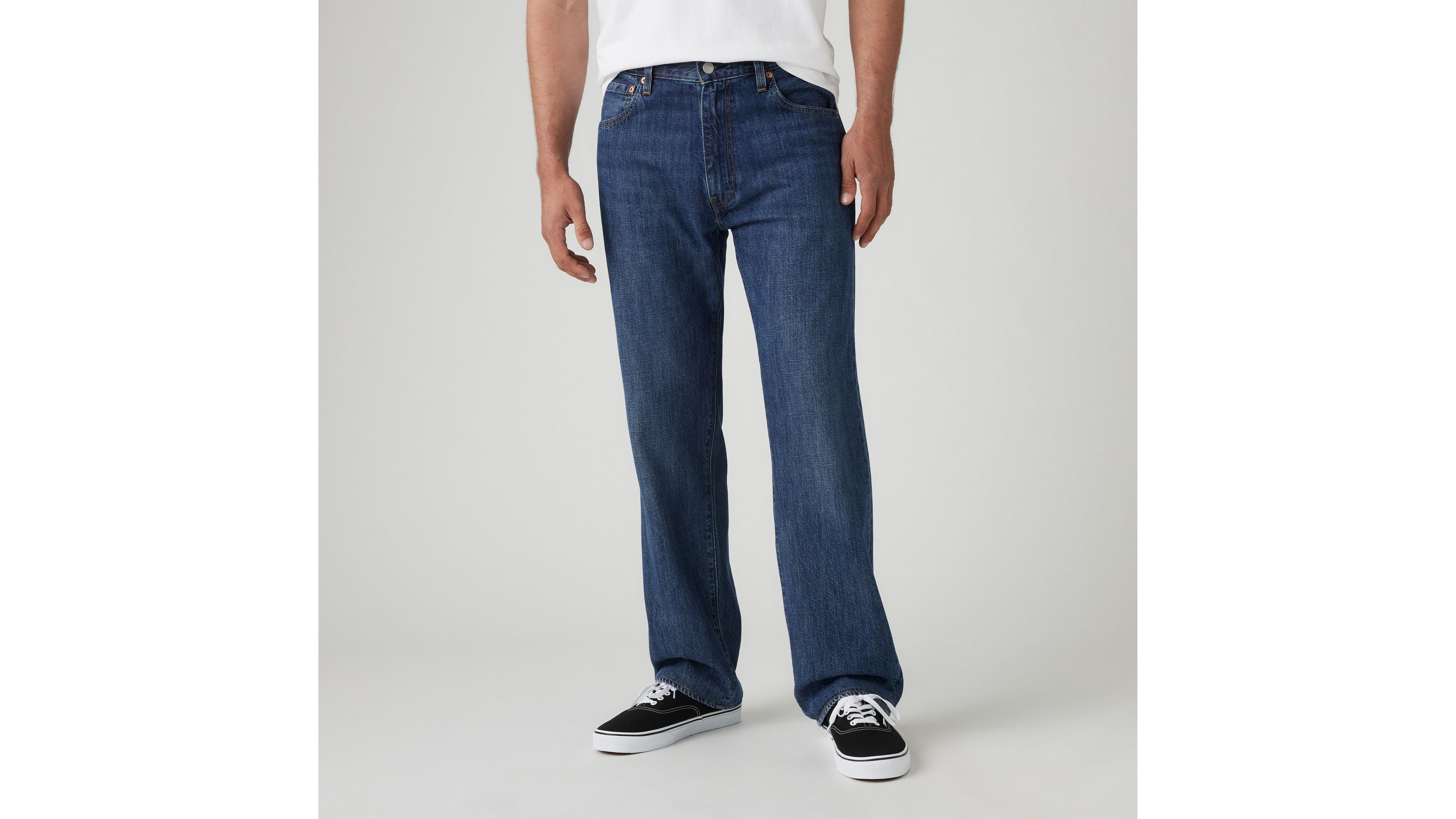 555 Свободные прямые мужские джинсы из льна и денима Levi's, цвет My True Potential - Medium Wash — фото 2
