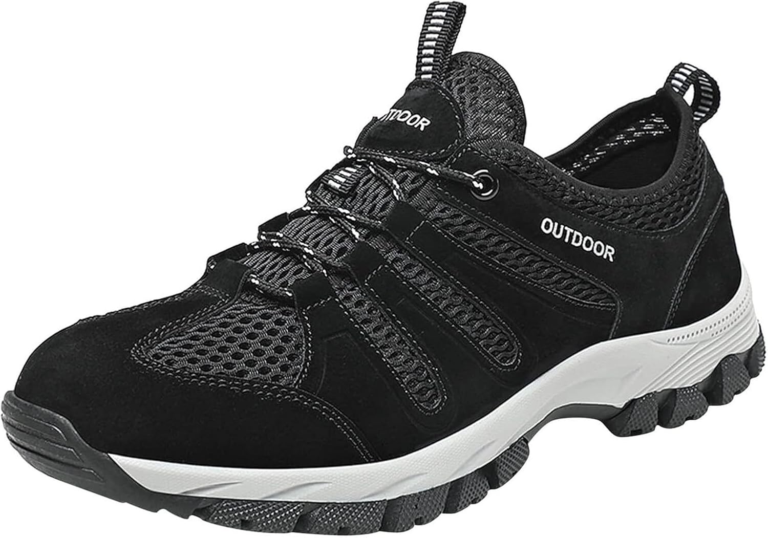 

Мужские модные походные ботинки, водонепроницаемые походные ботинки, мужские тактические ботинки, легкие военные ботинки, дышащие пустынные ботинки, стальные носки для мужчин Generic, черный