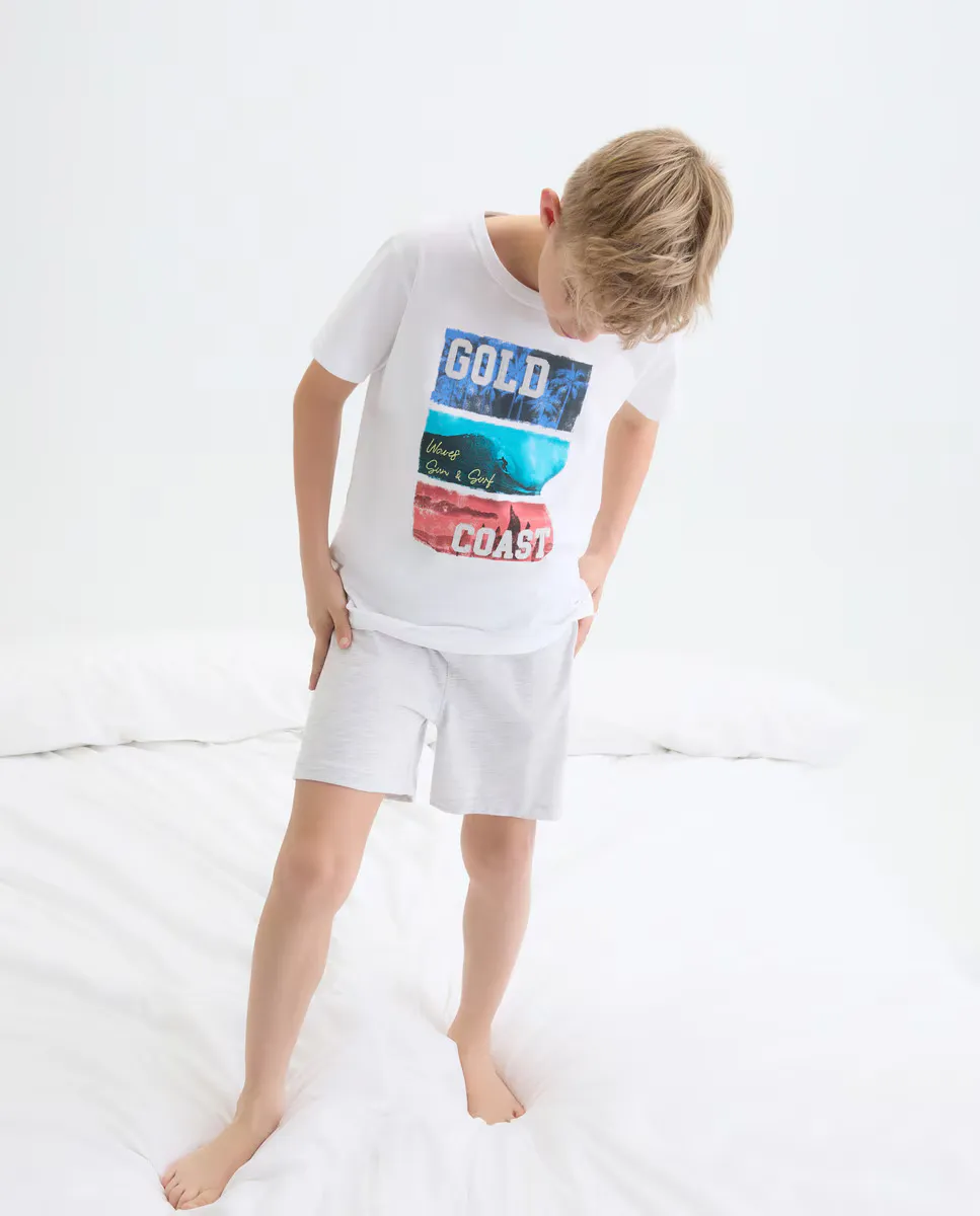 

Короткая пижама для мальчика Cotton Juice, белый