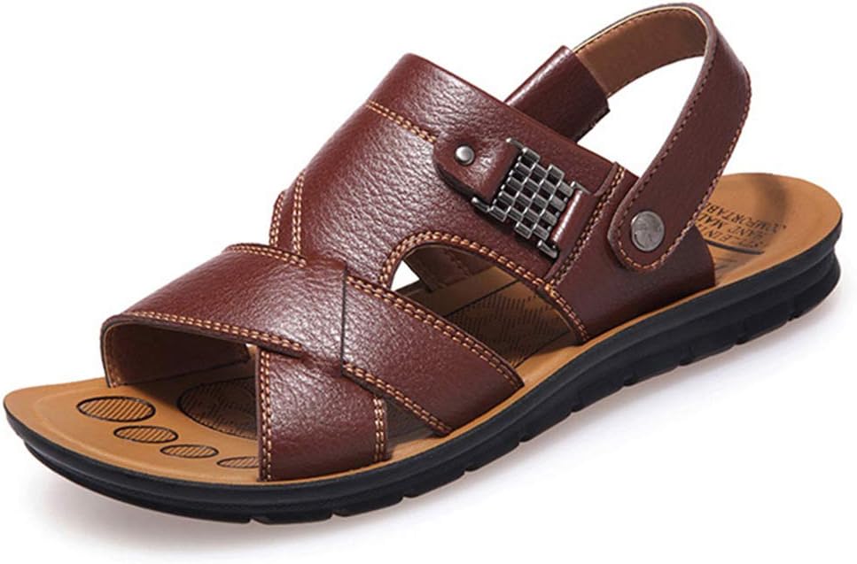 

Мужские летние сандалии WILTENA из натуральной кожи, спортивные с открытым носком, повседневные пляжные шлепанцы для мужчин, коричневый