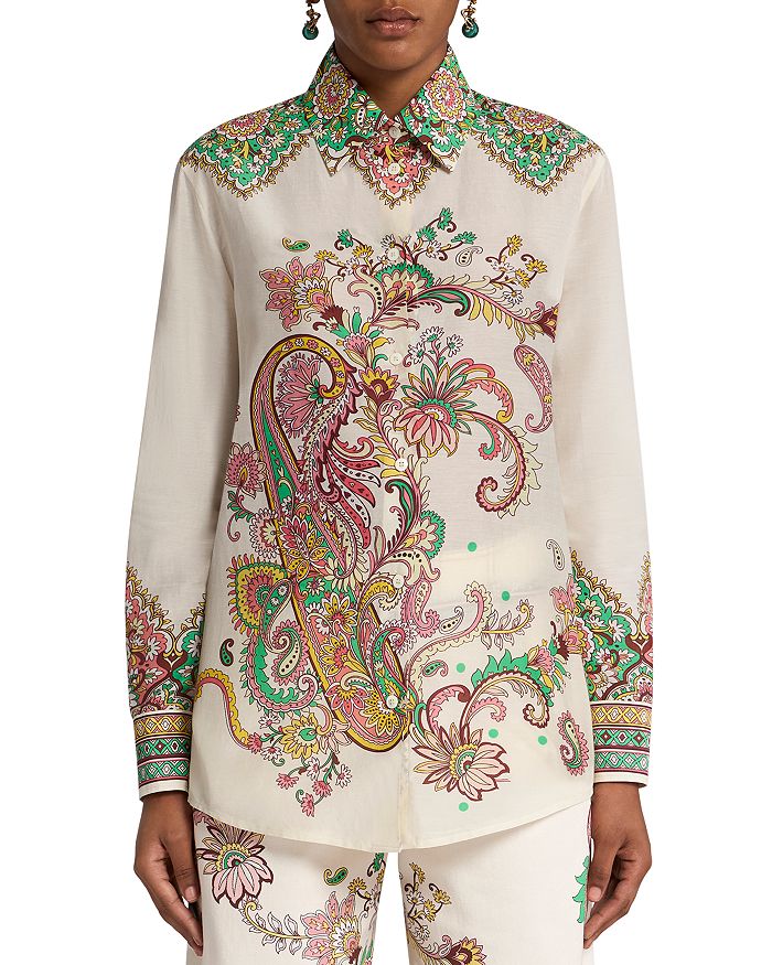 

Рубашка с узором «Пейсли» Etro, белый