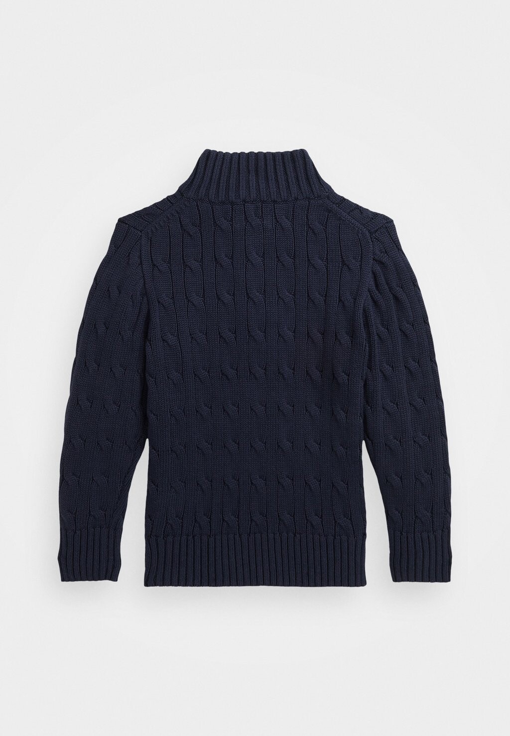 Вязаный свитер CABLE-KNIT COTTON QUARTER-ZIP JUMPER Ralph Lauren, темно-синий — фото 3
