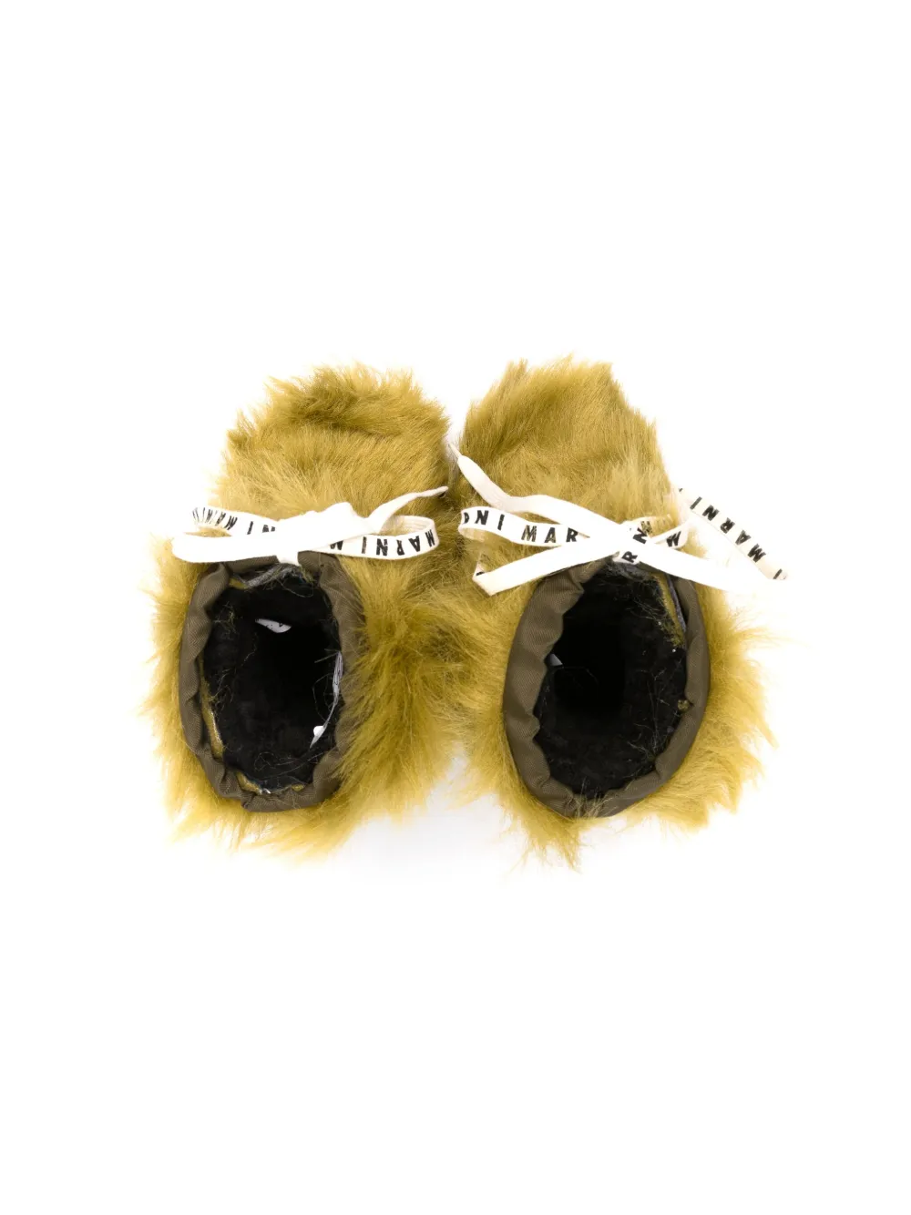 Сапоги с искусственным мехом Marni Kids, зеленый — фото 3