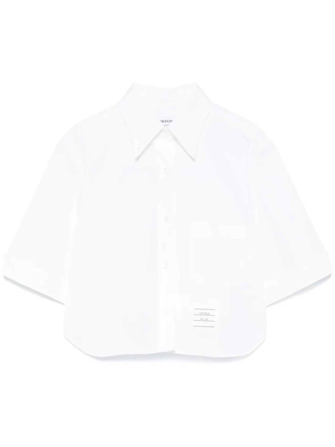 

Укороченная поплиновая рубашка Thom Browne, белый