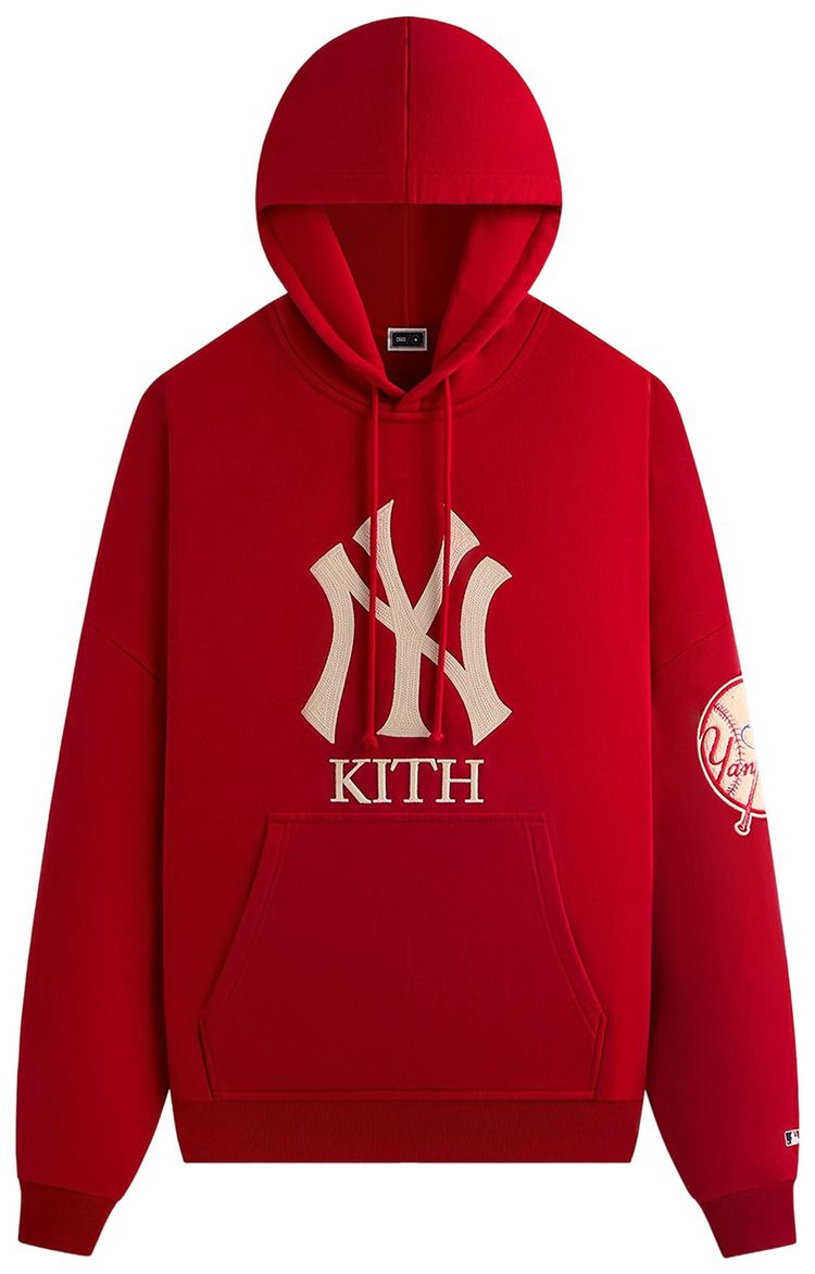 

Укороченная толстовка Kith For The New York Yankees из плюша с флисом и надписью Braxton, красный