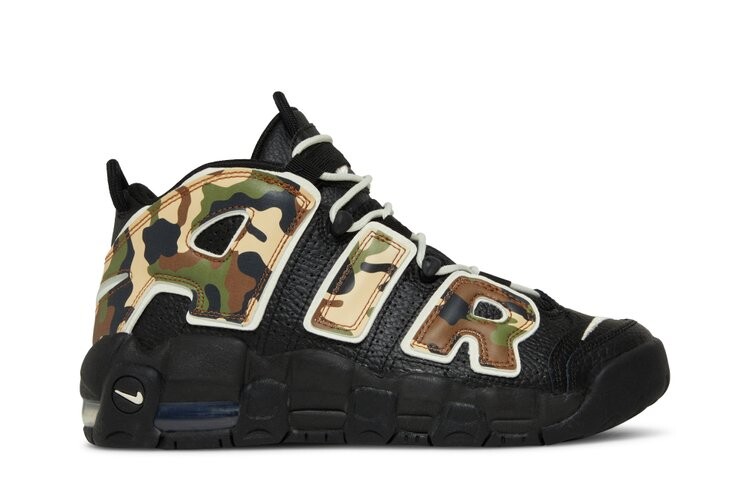 

Кроссовки Nike Air More Uptempo QS GS 'Camo', черный