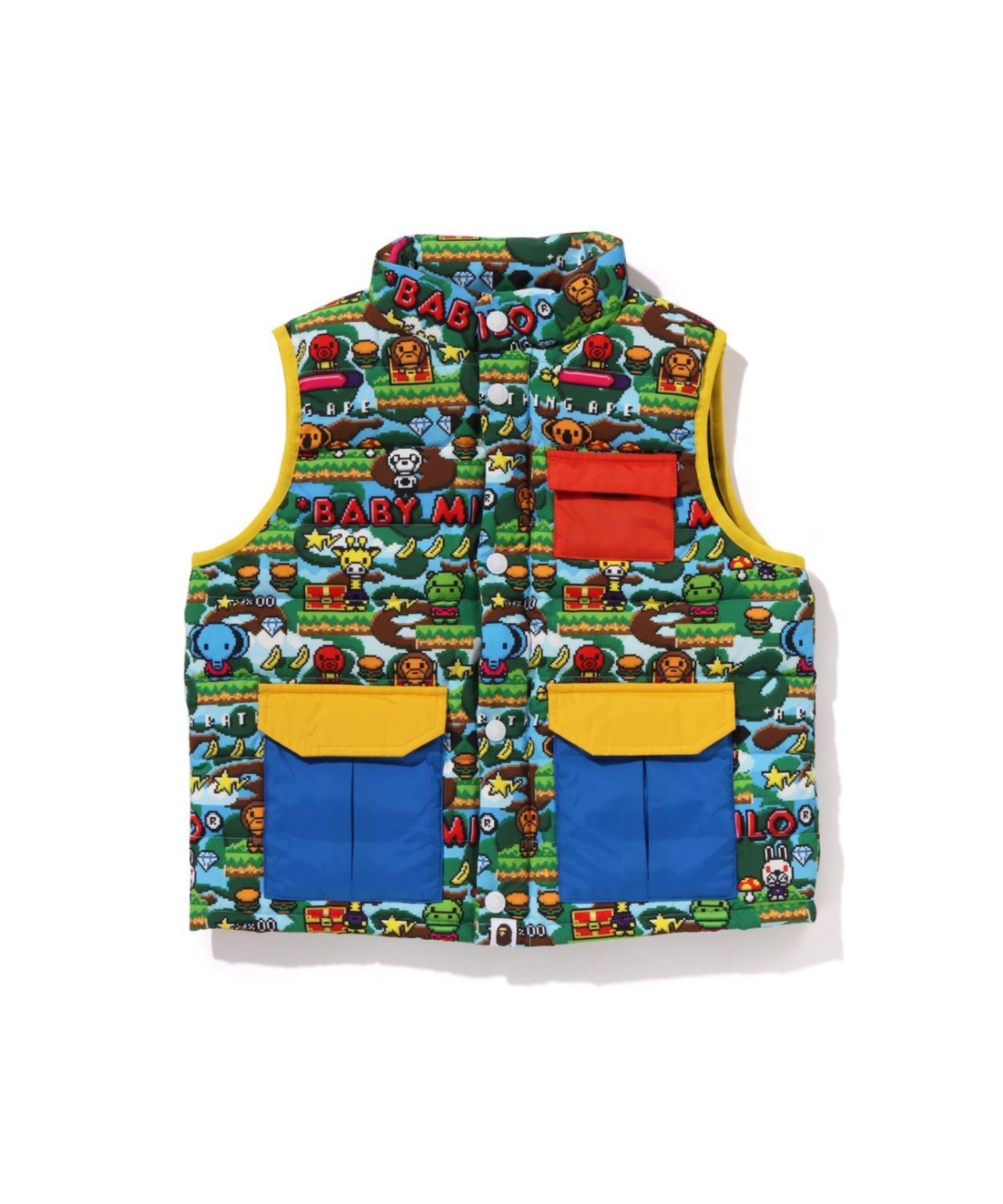 Пуховый жилет Baby Milo с игровым узором A Bathing Ape Pirate Store, MULTI