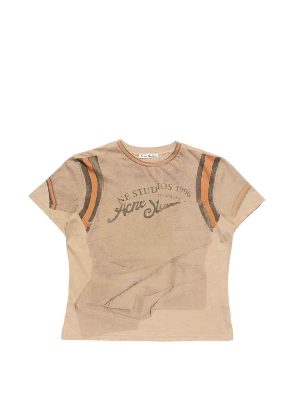 

Футболка с логотипом Acne Studios, бежевый