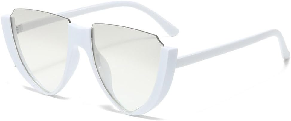 

Модные солнцезащитные очки в полуободковой оправе для мужчин и женщин, роскошные, винтажные, для активного отдыха, путешествий, вождения, трендовые, с защитой от УФ-излучения UV400 TKKTLLT, White Silver